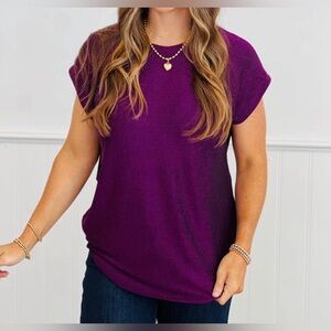 NWT Sew In Love Purple Shimmer Top.